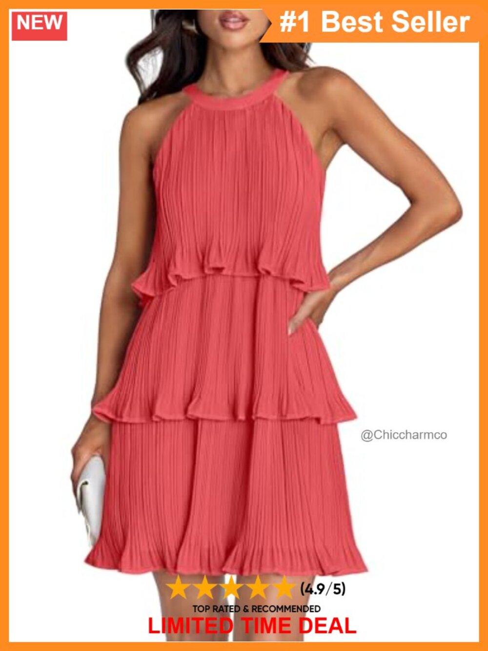 Halter Ruffle Tiered Mini Dress Backless Sleeveless Summer Cocktail
